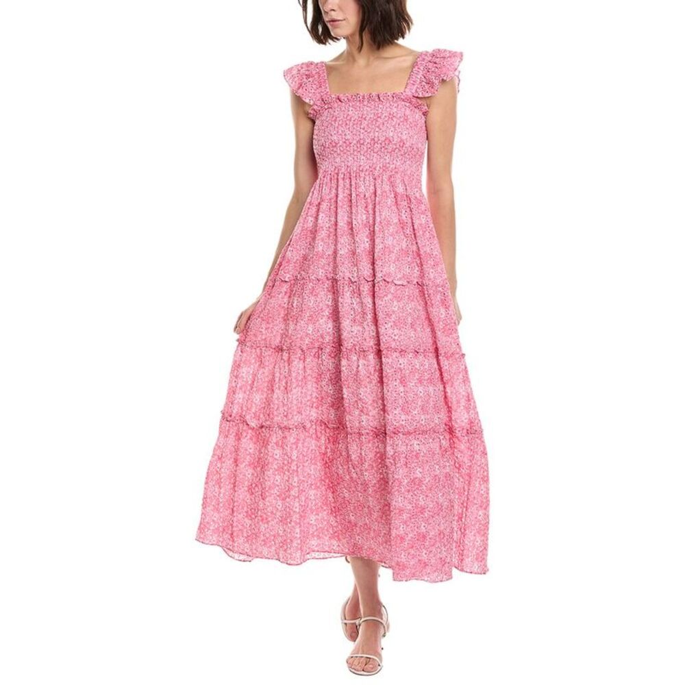Sail To Sable Womens Flutter Smocked Midi Dress